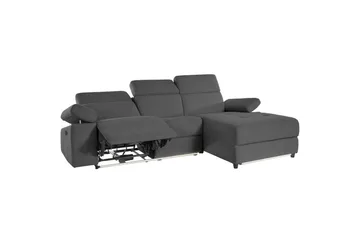 Hörnsoffa 3-sits Rayland Antracit, Sunday tyg, Höger manuell vilstol - Antracit, Sunday tyg, Höger manuell vilstol - Möbler - Vardagsrum - Soffor - Reclinersoffor & Biosoffor