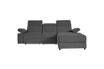 Hörnsoffa 3-sits Rayland Antracit, Sunday tyg, Höger manuell vilstol - Antracit, Sunday tyg, Höger manuell vilstol - Möbler - Vardagsrum - Soffor - Reclinersoffor & Biosoffor