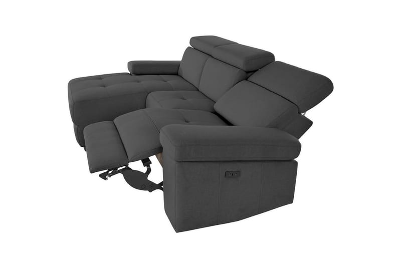 Hörnsoffa 3-sits Rayland Antracit, Sunday tyg, Vänster Elektrisk Fåtölj - Antracit, Sunday tyg, Vänster Elektrisk Fåtölj - Möbler - Vardagsrum - Soffor - Reclinersoffor & Biosoffor