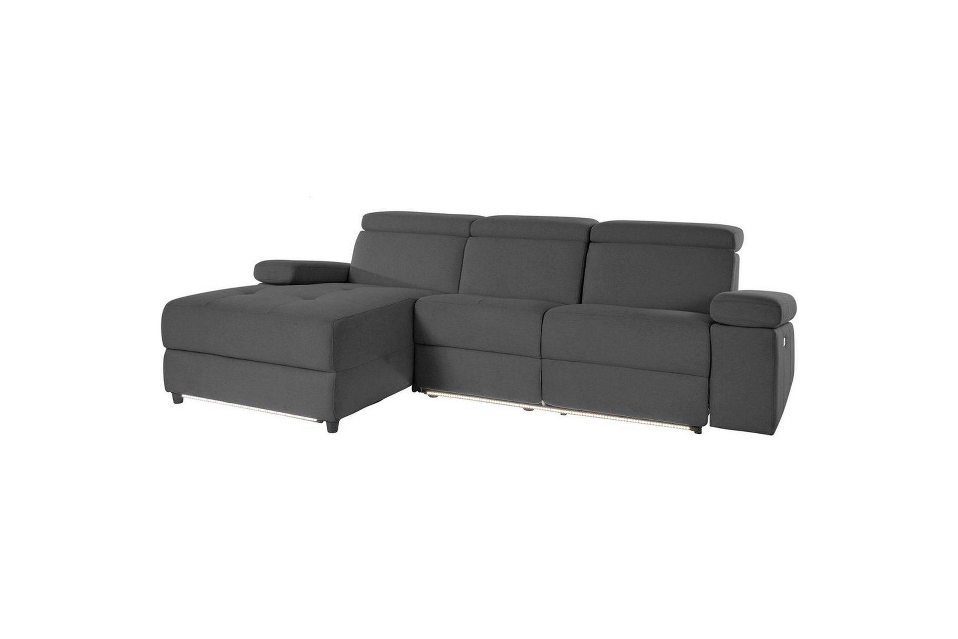hörnsoffa 3-sits rayland antracit, sunday tyg, vänster elektrisk fåtölj - antracit, sunday tyg, vänster elektrisk fåtölj