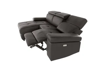Hörnsoffa 3-sits Rayland Brun, Läder/PU, Vänster Elektrisk Fåtölj - Brun, Läder/PU, Vänster Elektrisk Fåtölj - Möbler - Vardagsrum - Soffor - Reclinersoffor & Biosoffor