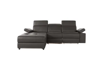 Hörnsoffa 3-sits Rayland Brun, Läder/PU, Vänster Elektrisk Fåtölj - Brun, Läder/PU, Vänster Elektrisk Fåtölj - Möbler - Vardagsrum - Soffor - Reclinersoffor & Biosoffor