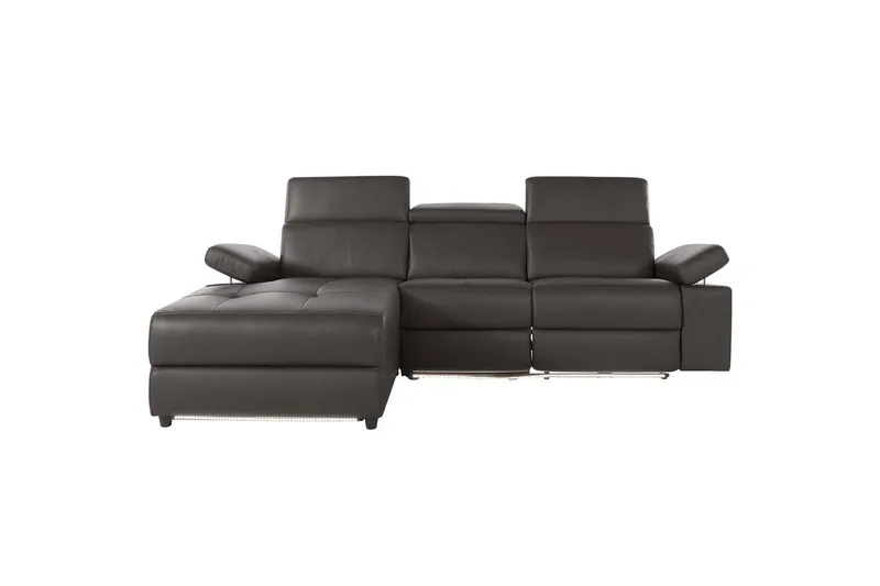 Hörnsoffa 3-sits Rayland Brun, Läder/PU, Vänster Elektrisk Fåtölj - Brun, Läder/PU, Vänster Elektrisk Fåtölj - Möbler - Vardagsrum - Soffor - Reclinersoffor & Biosoffor