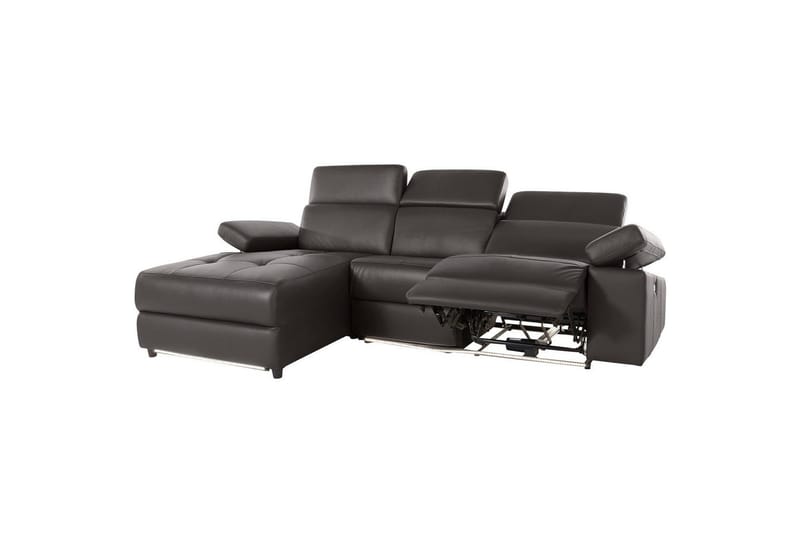 Hörnsoffa 3-sits Rayland Brun, Läder/PU, Vänster Elektrisk Fåtölj - Brun, Läder/PU, Vänster Elektrisk Fåtölj - Möbler - Vardagsrum - Soffor - Reclinersoffor & Biosoffor