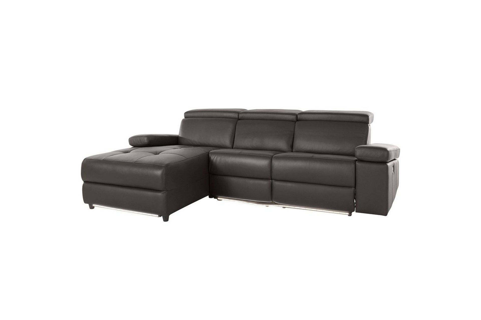 hörnsoffa 3-sits rayland brun, läder/pu, vänster elektrisk fåtölj - brun, läder/pu, vänster elektrisk fåtölj