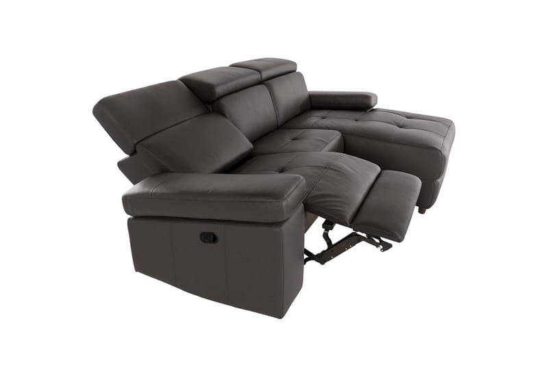 Hörnsoffa 3-sits Rayland Brun, PU, Höger manuell vilstol - Brun, PU, Höger manuell vilstol - Möbler - Vardagsrum - Soffor - Skinnsoffor