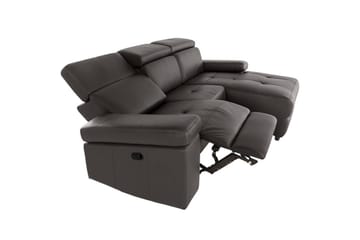 Hörnsoffa 3-sits Rayland Brun, PU, Höger manuell vilstol - Brun, PU, Höger manuell vilstol - Möbler - Vardagsrum - Soffor - Reclinersoffor & Biosoffor