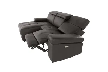 Hörnsoffa 3-sits Rayland Brun, PU, Vänster Elektrisk Fåtölj - Brun, PU, Vänster Elektrisk Fåtölj - Möbler - Vardagsrum - Soffor - Reclinersoffor & Biosoffor