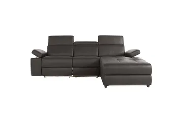 Hörnsoffa 3-sits Rayland Brun, PU, Höger elektrisk vilstol - Brun, PU, Höger elektrisk vilstol - Möbler - Vardagsrum - Soffor - Reclinersoffor & Biosoffor