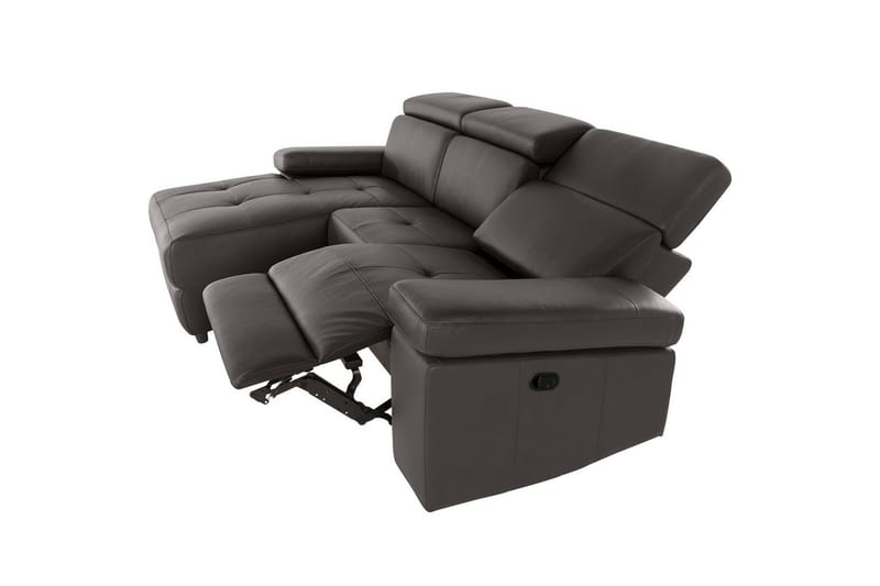Hörnsoffa 3-sits Rayland Brun, PU, Vänster Manuell Fåtölj - Brun, PU, Vänster Manuell Fåtölj - Möbler - Vardagsrum - Soffor - Reclinersoffor & Biosoffor