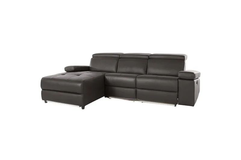 Hörnsoffa 3-sits Rayland Brun, PU, Vänster Manuell Fåtölj - Brun, PU, Vänster Manuell Fåtölj - Möbler - Vardagsrum - Soffor - Skinnsoffor