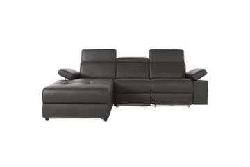 Hörnsoffa 3-sits Rayland Brun, PU, Vänster Elektrisk Fåtölj - Brun, PU, Vänster Elektrisk Fåtölj - Möbler - Vardagsrum - Soffor - Reclinersoffor & Biosoffor