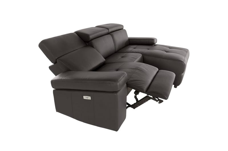 Hörnsoffa 3-sits Rayland Brun, PU, Höger elektrisk vilstol - Brun, PU, Höger elektrisk vilstol - Möbler - Vardagsrum - Soffor - Skinnsoffor