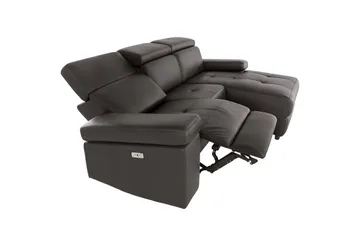 Hörnsoffa 3-sits Rayland Brun, PU, Höger elektrisk vilstol - Brun, PU, Höger elektrisk vilstol - Möbler - Vardagsrum - Soffor - Reclinersoffor & Biosoffor