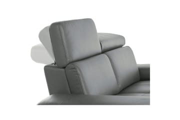 Hörnsoffa 3-sits Rayland Grå, Läder/PU, Höger elektrisk vilstol - Grå, Läder/PU, Höger elektrisk vilstol - Möbler - Vardagsrum - Soffor - Reclinersoffor & Biosoffor