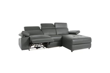 Hörnsoffa 3-sits Rayland Grå, Läder/PU, Höger elektrisk vilstol - Grå, Läder/PU, Höger elektrisk vilstol - Möbler - Vardagsrum - Soffor - Reclinersoffor & Biosoffor