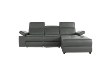 Hörnsoffa 3-sits Rayland Grå, Läder/PU, Höger elektrisk vilstol - Grå, Läder/PU, Höger elektrisk vilstol - Möbler - Vardagsrum - Soffor - Reclinersoffor & Biosoffor
