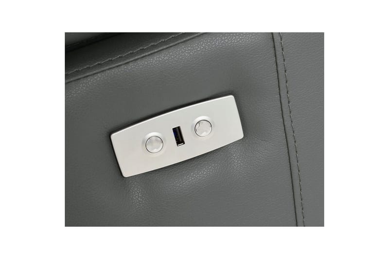 Hörnsoffa 3-sits Rayland Grå, Läder/PU, Höger elektrisk vilstol - Grå, Läder/PU, Höger elektrisk vilstol - Möbler - Vardagsrum - Soffor - Reclinersoffor & Biosoffor