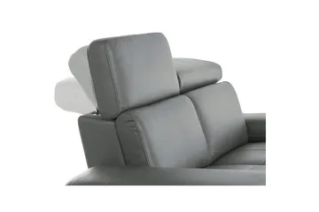 Hörnsoffa 3-sits Rayland Grå, Läder/PU, Höger manuell vilstol - Grå, Läder/PU, Höger manuell vilstol - Möbler - Vardagsrum - Soffor - Reclinersoffor & Biosoffor