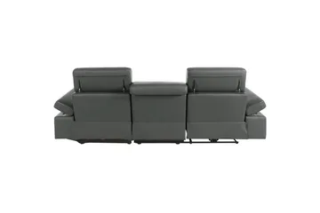 Hörnsoffa 3-sits Rayland Grå, Läder/PU, Höger manuell vilstol - Grå, Läder/PU, Höger manuell vilstol - Möbler - Vardagsrum - Soffor - Reclinersoffor & Biosoffor