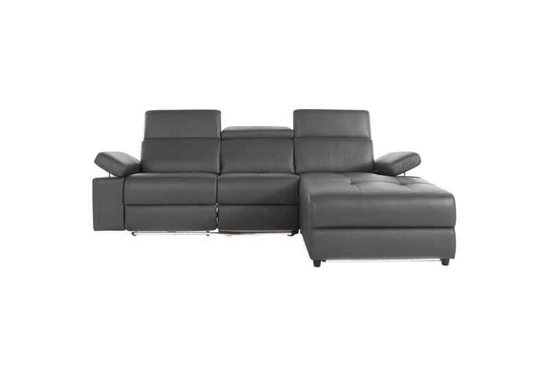 Hörnsoffa 3-sits Rayland Grå, Läder/PU, Höger manuell vilstol - Grå, Läder/PU, Höger manuell vilstol - Möbler - Vardagsrum - Soffor - Reclinersoffor & Biosoffor