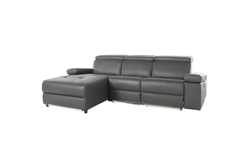 Hörnsoffa 3-sits Rayland Grå, Läder/PU, Vänster Elektrisk Fåtölj - Grå, Läder/PU, Vänster Elektrisk Fåtölj - Möbler - Vardagsrum - Soffor - Reclinersoffor & Biosoffor