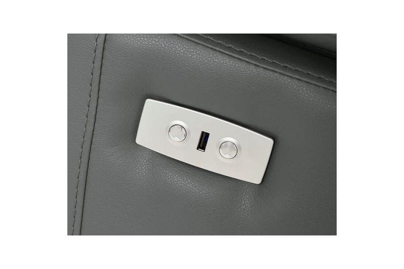 Hörnsoffa 3-sits Rayland Grå, Läder/PU, Vänster Elektrisk Fåtölj - Grå, Läder/PU, Vänster Elektrisk Fåtölj - Möbler - Vardagsrum - Soffor - Reclinersoffor & Biosoffor