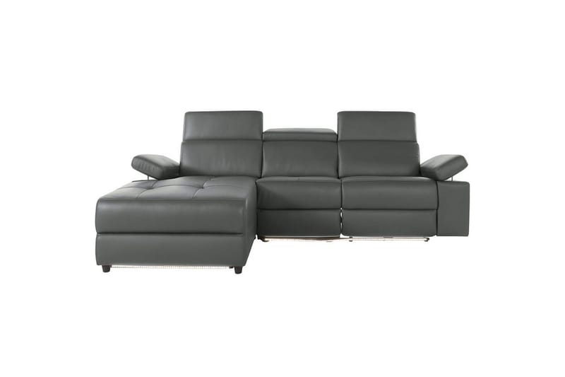 Hörnsoffa 3-sits Rayland Grå, Läder/PU, Vänster Elektrisk Fåtölj - Grå, Läder/PU, Vänster Elektrisk Fåtölj - Möbler - Vardagsrum - Soffor - Reclinersoffor & Biosoffor