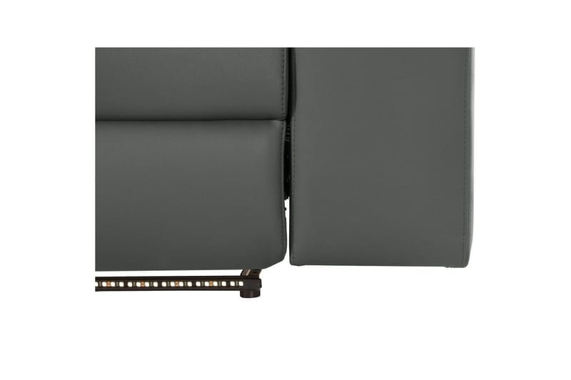 Hörnsoffa 3-sits Rayland Grå, Läder/PU, Vänster Manuell Fåtölj - Grå, Läder/PU, Vänster Manuell Fåtölj - Möbler - Vardagsrum - Soffor - Reclinersoffor & Biosoffor