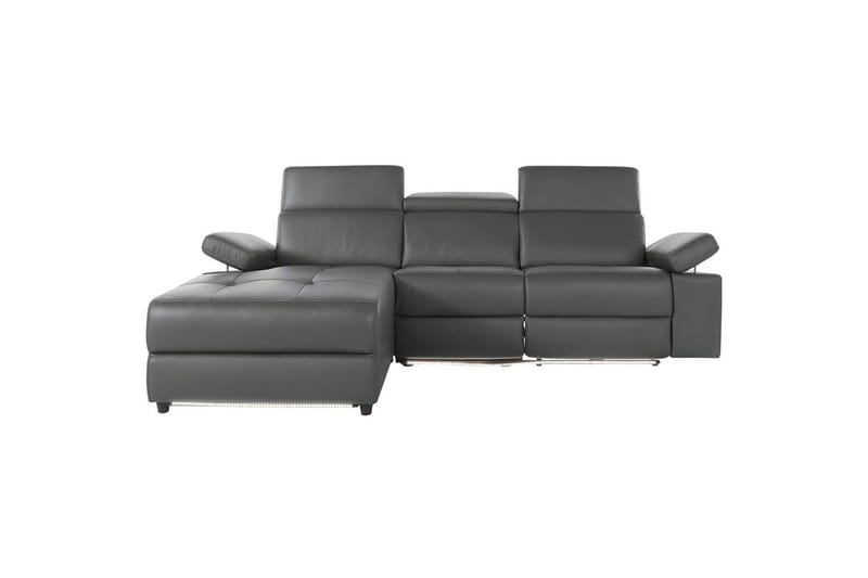 Hörnsoffa 3-sits Rayland Grå, Läder/PU, Vänster Manuell Fåtölj - Grå, Läder/PU, Vänster Manuell Fåtölj - Möbler - Vardagsrum - Soffor - Reclinersoffor & Biosoffor