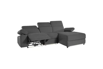 Hörnsoffa 3-sits Rayland Grå, Sunday tyg, Höger elektrisk vilstol - Grå, Sunday tyg, Höger elektrisk vilstol - Möbler - Vardagsrum - Soffor - Reclinersoffor & Biosoffor