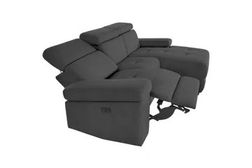 Hörnsoffa 3-sits Rayland Grå, Sunday tyg, Höger elektrisk vilstol - Grå, Sunday tyg, Höger elektrisk vilstol - Möbler - Vardagsrum - Soffor - Reclinersoffor & Biosoffor
