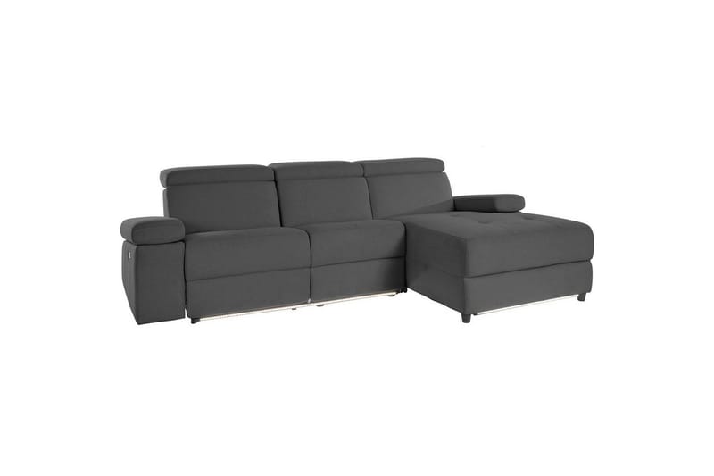 Hörnsoffa 3-sits Rayland Grå, Sunday tyg, Höger elektrisk vilstol - Grå, Sunday tyg, Höger elektrisk vilstol - Möbler - Vardagsrum - Soffor - Reclinersoffor & Biosoffor