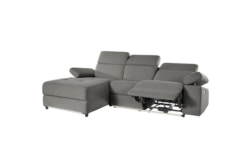 Hörnsoffa 3-sits Rayland Grå, Sunday tyg, Vänster Elektrisk Fåtölj - Grå, Sunday tyg, Vänster Elektrisk Fåtölj - Möbler - Vardagsrum - Soffor - Reclinersoffor & Biosoffor