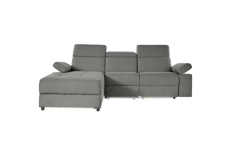 Hörnsoffa 3-sits Rayland Grå, Sunday tyg, Vänster Elektrisk Fåtölj - Grå, Sunday tyg, Vänster Elektrisk Fåtölj - Möbler - Vardagsrum - Soffor - Reclinersoffor & Biosoffor