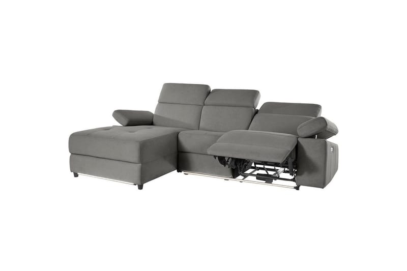 Hörnsoffa 3-sits Rayland Grå, Sunday tyg, Vänster Elektrisk Fåtölj - Grå, Sunday tyg, Vänster Elektrisk Fåtölj - Möbler - Vardagsrum - Soffor - Reclinersoffor & Biosoffor