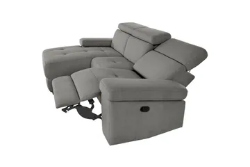 Hörnsoffa 3-sits Rayland Grå, Sunday tyg, Vänster Manuell Fåtölj - Grå, Sunday tyg, Vänster Manuell Fåtölj - Möbler - Vardagsrum - Soffor - Reclinersoffor & Biosoffor