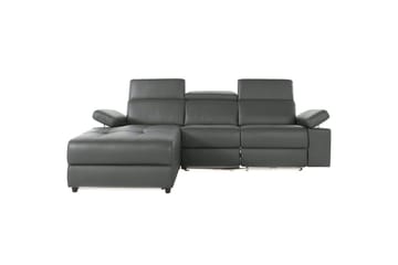 Hörnsoffa 3-sits Rayland Grå, PU, Vänster Manuell Fåtölj - Grå, PU, Vänster Manuell Fåtölj - Möbler - Vardagsrum - Soffor - Reclinersoffor & Biosoffor