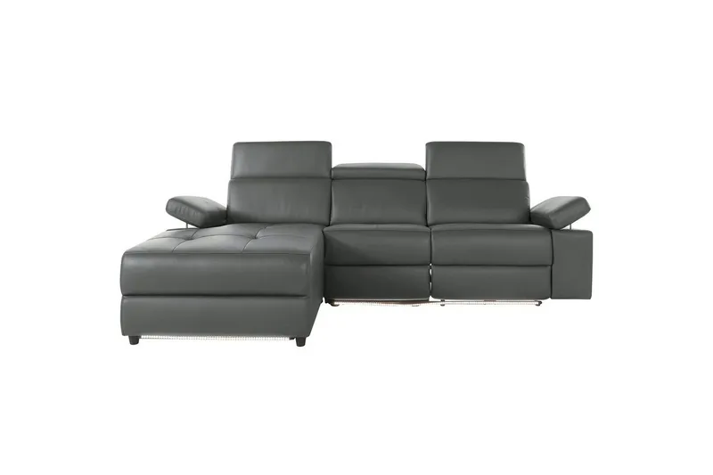 Hörnsoffa 3-sits Rayland Grå, PU, Vänster Manuell Fåtölj - Grå, PU, Vänster Manuell Fåtölj - Möbler - Vardagsrum - Soffor - Skinnsoffor