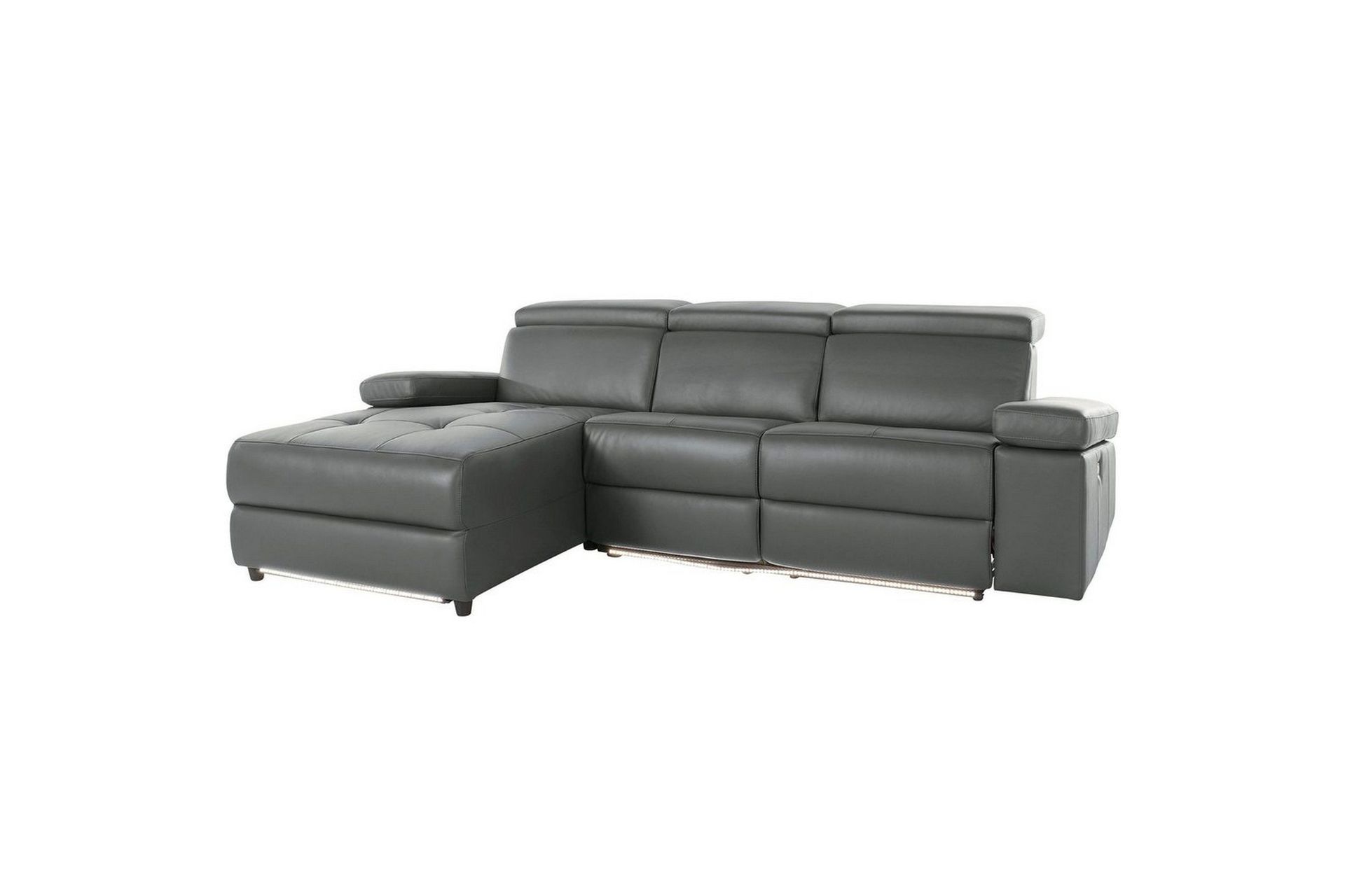 H&ouml;rnsoffa 3-sits Rayland Gr&aring;, PU, V&auml;nster Elektrisk F&aring;t&ouml;lj - Gr&aring;, PU, V&auml;nster Elektrisk F&aring;t&ouml;lj