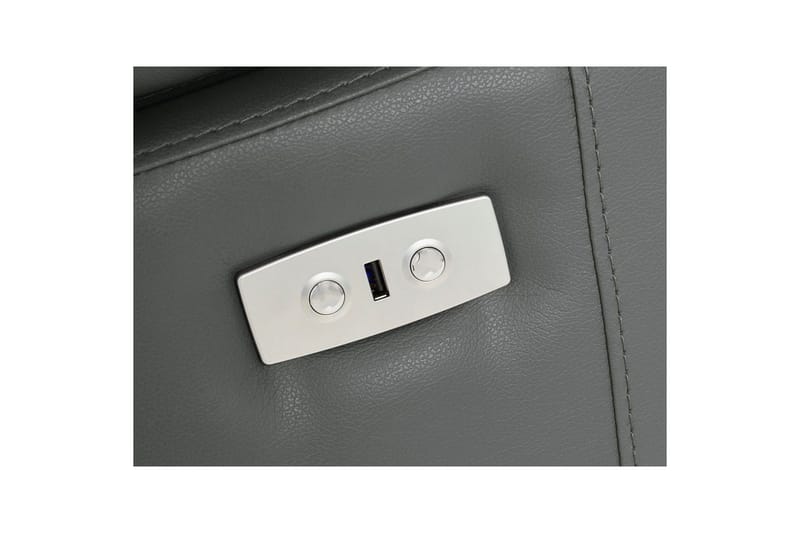 Hörnsoffa 3-sits Rayland Grå, PU, Höger elektrisk vilstol - Grå, PU, Höger elektrisk vilstol - Möbler - Vardagsrum - Soffor - Skinnsoffor