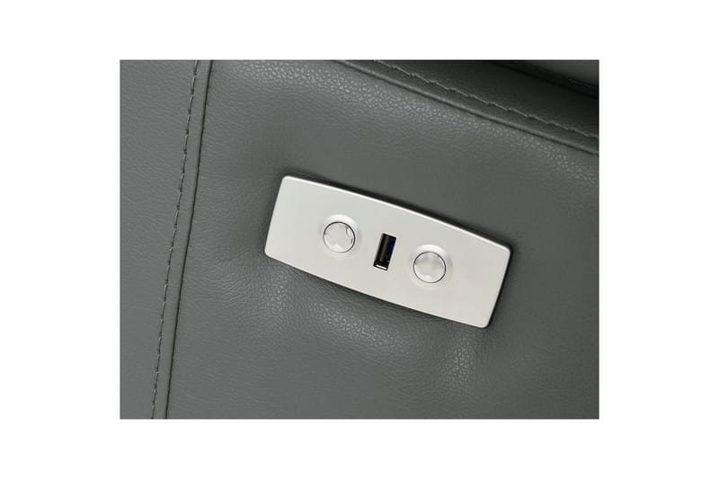 Hörnsoffa 3-sits Rayland Grå, PU, Vänster Elektrisk Fåtölj - Grå, PU, Vänster Elektrisk Fåtölj - Möbler - Vardagsrum - Soffor - Skinnsoffor