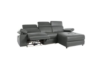 Hörnsoffa 3-sits Rayland Grå, PU, Höger manuell vilstol - Grå, PU, Höger manuell vilstol - Möbler - Vardagsrum - Soffor - Reclinersoffor & Biosoffor