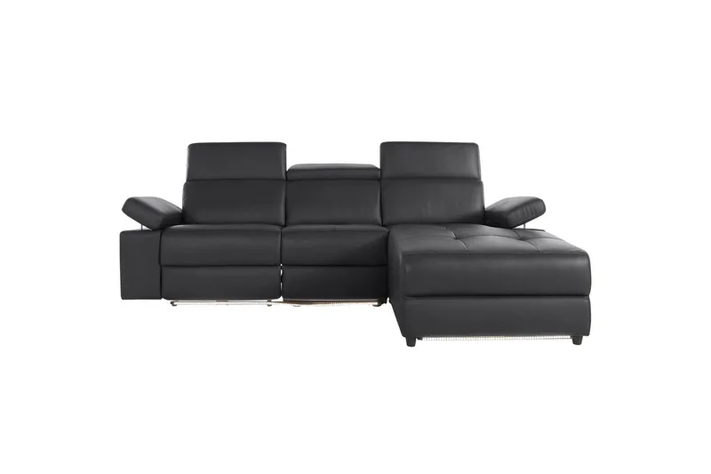 Hörnsoffa 3-sits Rayland Svart, Läder/PU, Höger manuell vilstol - Svart, Läder/PU, Höger manuell vilstol - Möbler - Vardagsrum - Soffor - Reclinersoffor & Biosoffor