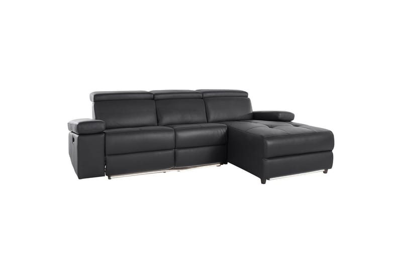 Hörnsoffa 3-sits Rayland Svart, Läder/PU, Höger manuell vilstol - Svart, Läder/PU, Höger manuell vilstol - Möbler - Vardagsrum - Soffor - Reclinersoffor & Biosoffor
