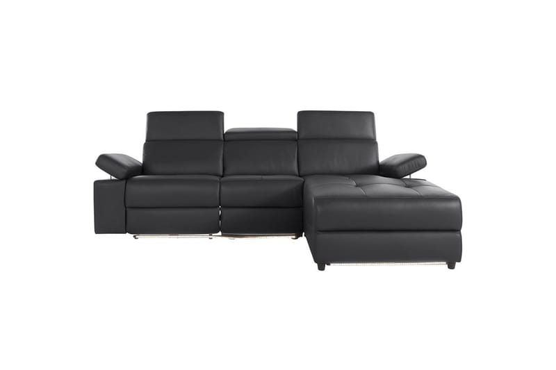 Hörnsoffa 3-sits Rayland Svart, Läder/PU, Höger manuell vilstol - Svart, Läder/PU, Höger manuell vilstol - Möbler - Vardagsrum - Soffor - Reclinersoffor & Biosoffor