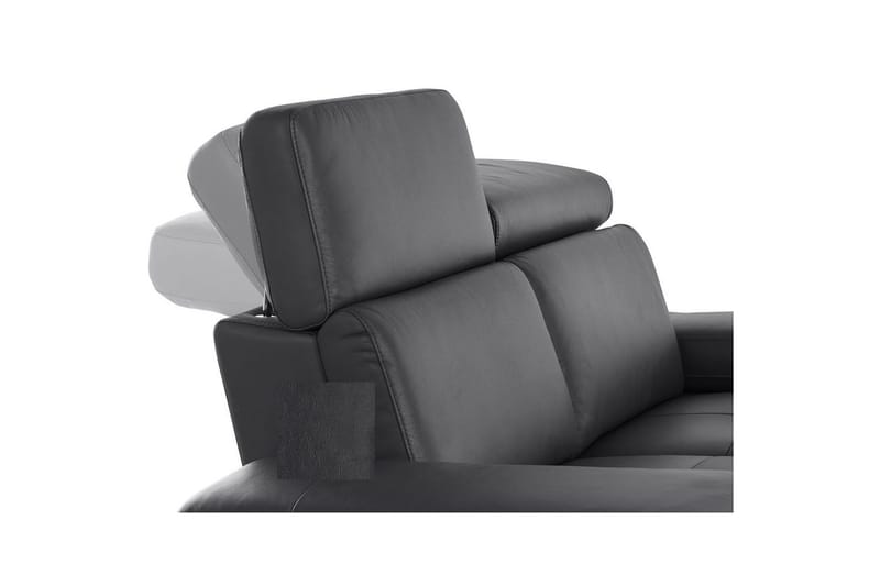 Hörnsoffa 3-sits Rayland Svart, Läder/PU, Höger manuell vilstol - Svart, Läder/PU, Höger manuell vilstol - Möbler - Vardagsrum - Soffor - Reclinersoffor & Biosoffor
