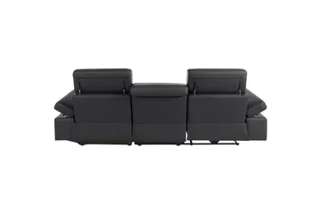 Hörnsoffa 3-sits Rayland Svart, Läder/PU, Höger manuell vilstol - Svart, Läder/PU, Höger manuell vilstol - Möbler - Vardagsrum - Soffor - Reclinersoffor & Biosoffor