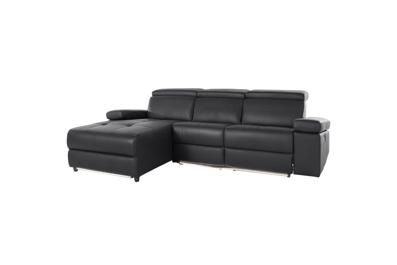 Hörnsoffa 3-sits Rayland Svart, Läder/PU, Vänster Elektrisk Fåtölj - Svart, Läder/PU, Vänster Elektrisk Fåtölj - Möbler - Vardagsrum - Soffor - Reclinersoffor & Biosoffor