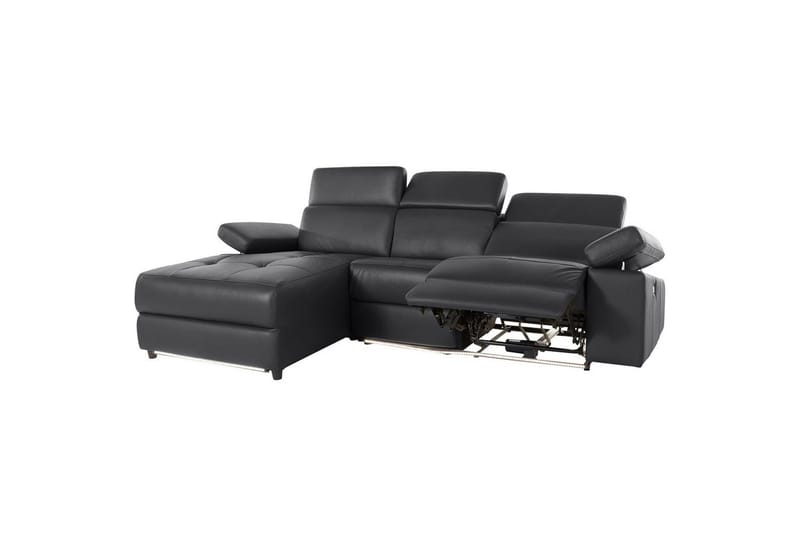 Hörnsoffa 3-sits Rayland Svart, Läder/PU, Vänster Elektrisk Fåtölj - Svart, Läder/PU, Vänster Elektrisk Fåtölj - Möbler - Vardagsrum - Soffor - Reclinersoffor & Biosoffor